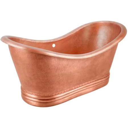 Compact Patina Copper Bathtub For Small Modern Spaces